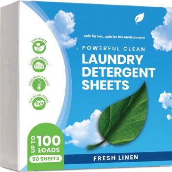 Laundry Detergent Sheets, 50 Sheets( 100 Loads), Fresh Linen